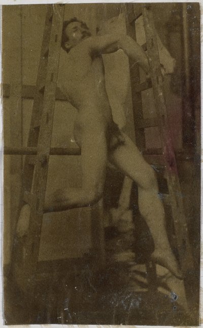 Studie van een mannelijk naaktmodel door Jacques Lalaing (attributed to)