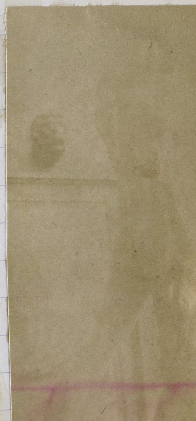 Studie van een mannelijk naaktmodel, rechtop staand en schuin van achter gezien, in het atelier van Jacques de Lalaing door Jacques Lalaing (attributed to)