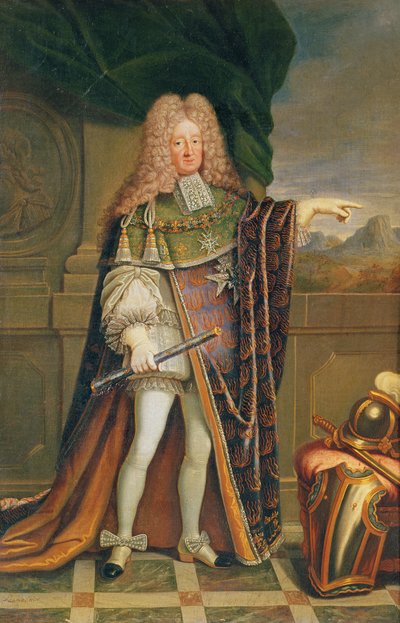 Portret van Rene de Froulay, Graaf van Tesse, ca. 1703 door Jacques Laumosnier