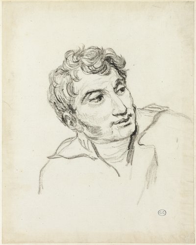 Buste van een man, hoofd naar rechts gedraaid door Jacques Louis David