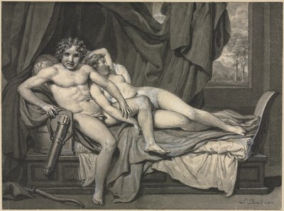 Cupido en Psyche door Jacques Louis David