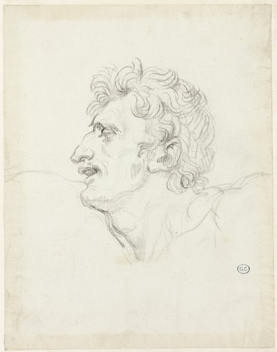 Hoofd van een Man, Linkerprofiel door Jacques Louis David