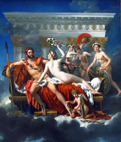 Mars ontwapend door Venus en de drie Gratiën door Jacques Louis David
