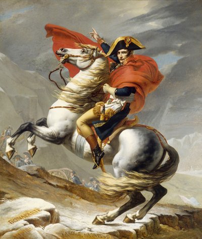 Napoleon steekt de Alpen over op 20 mei 1800 door Jacques Louis David