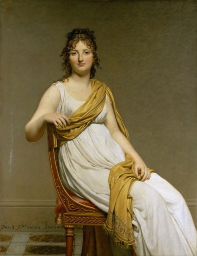 Portret van Madame Raymond de Verninac, geboren Henriette Delacroix door Jacques Louis David