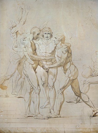 Schets voor de Eed van het Jeu de Paume ... door Jacques Louis David