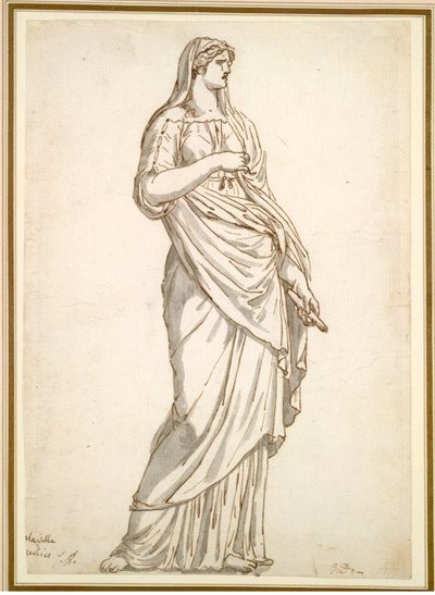 Studie van het Sabijnse standbeeld uit de Villa Medici, c. 1775-1780 door Jacques Louis David