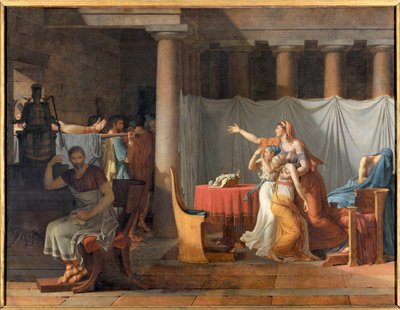 De Lictors rapporteren aan Lucius Junius Brutus de lichamen van zijn zonen door Jacques Louis David
