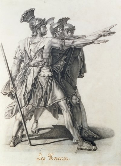 De eed van de Horatii (detail) door Jacques Louis David