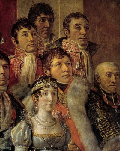 De Rite van Napoleon. Detail (Marie-Julie Clary, vrouw van Joseph Bonaparte) door Jacques Louis David