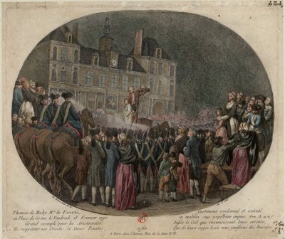 De executie van Thomas de Mahy, Markies de Favras 1744-1790, 18 februari 1790, 1790 door Jacques Philippe Caresme