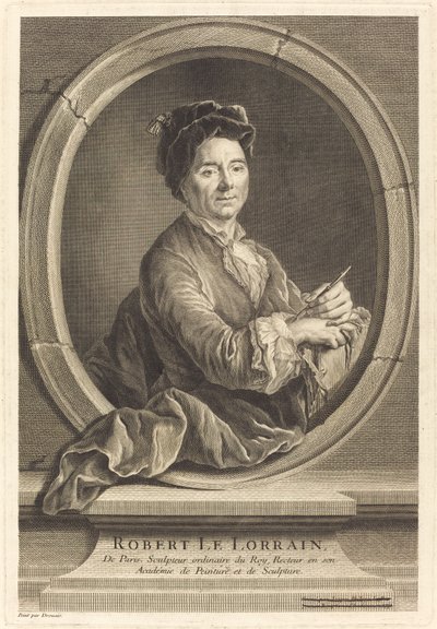 Robert le Lorrain door Jacques Philippe Le Bas after Hubert Drouais