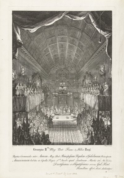 Huwelijk van Willem IV met prinses Anna, 1734 door Jacques Rigaud