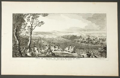 Landschapszicht op Meudon richting Parijs door Jacques Rigaud