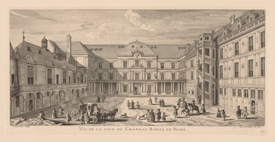 Uitzicht op de binnenplaats van het kasteel van Blois door Jacques Rigaud
