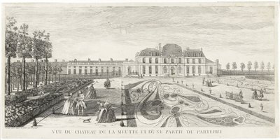 Gezicht op het kasteel van Meudon en een deel van de parterre door Jacques Rigaud