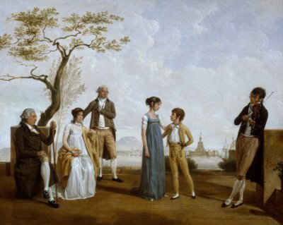 Familiefoto voor een haven door Jacques Sablet