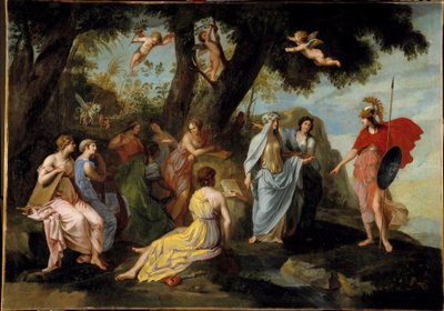 Minerva bij de Muzen door Jacques Stella