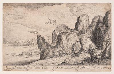 Landschap met de val van Icarus, uit Landschappen door Jacques de Gheyn II