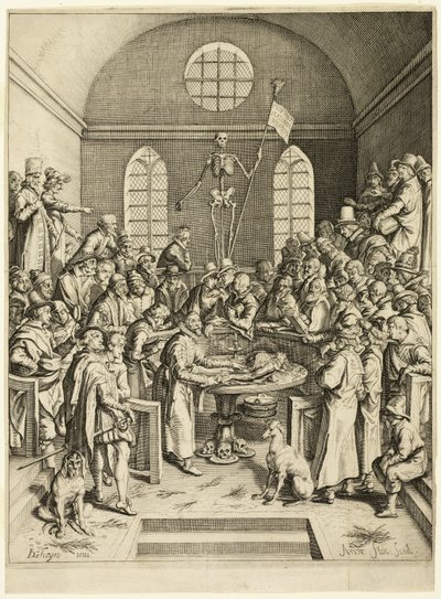 De anatomische les van professor Pauw door Jacques de Gheyn II