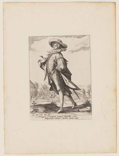 Penningmeester, van officieren en soldaten van de lijfwacht van keizer Rudolph II door Jacques de Gheyn II