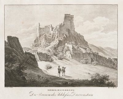 Nieder-Österreich, de ruïnes van het kasteel door Jakob Alt