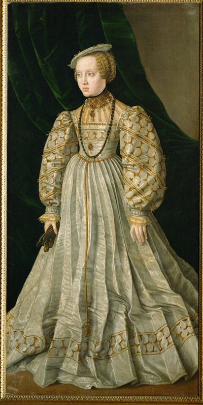 Aartshertogin Anna, dochter van koning Ferdinand en zijn vrouw, Anna van Hongarije, trouwt met Albrecht van Beieren (schilderij op doek) door Jakob Seisenegger