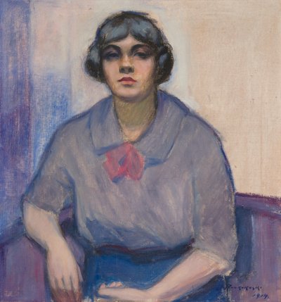 Portret van een vrouw door Jalmari Ruokokoski