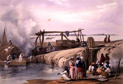 Een Scène aan de Rivier Sutledge, in de Punjab, uit 