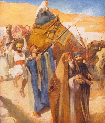 Heilig Land: De processie van een dorpsbruid door James (after) Clark