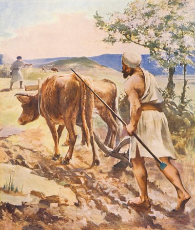 Heilig Land: Ploegen bij Nazareth door James (after) Clark
