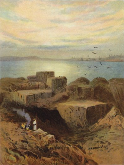 Ruïnes van Babylon en hangende tuinen door James (after) Clark