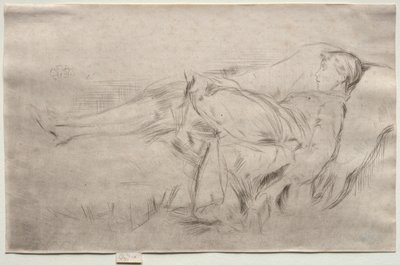 Een Kind op een Bank, Nr. 2 door James Abbott McNeill Whistler