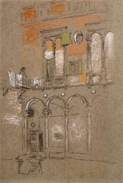 Een Venetiaanse Binnenplaats door James Abbott McNeill Whistler