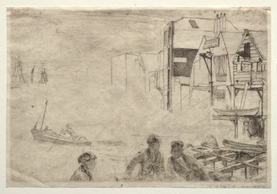 Een Kade door James Abbott McNeill Whistler