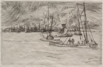 Amsterdam vanaf het Tolhuis, 1863 door James Abbott McNeill Whistler