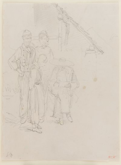 Een Kunstenaar die Schetst, 1858 door James Abbott McNeill Whistler