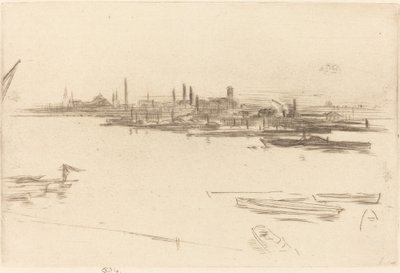 Battersea: Dageraad door James Abbott McNeill Whistler