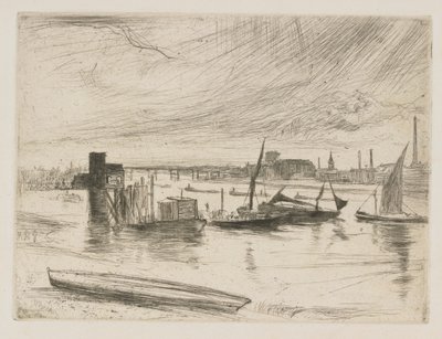 Battersea Dageraad Cadogan Pier, 1863 door James Abbott McNeill Whistler