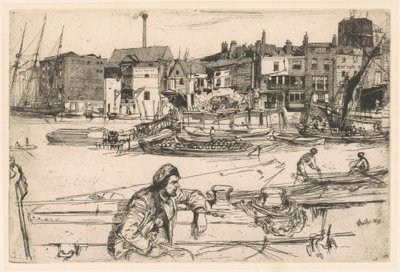 Black Lion Wharf, 1859 door James Abbott McNeill Whistler