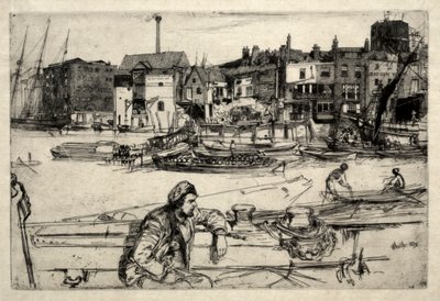 Black Lion Wharf, 1859 door James Abbott McNeill Whistler