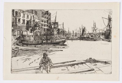 Eagle Wharf (Tyzac Whiteley en Co.) door James Abbott McNeill Whistler