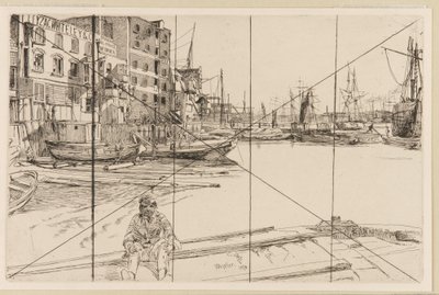Eagle Wharf Tyzac Whiteley en Co. door James Abbott McNeill Whistler