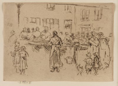 Visvrouwen, Oostende, 1887 door James Abbott McNeill Whistler