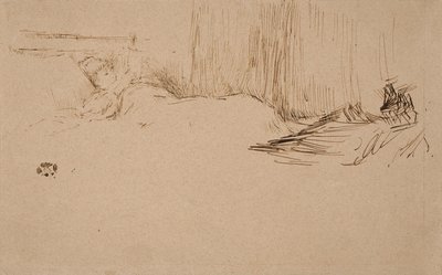 Meisje Lezend in Bed door James Abbott McNeill Whistler