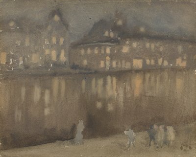 Grote gracht, Amsterdam, Nocturne door James Abbott McNeill Whistler