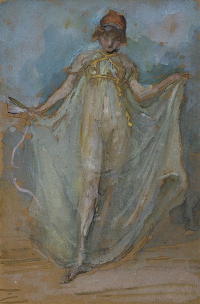 Groen en goud, de danseres door James Abbott McNeill Whistler