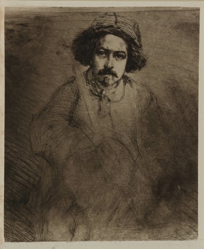 J. Becquet, Beeldhouwer, 1859 door James Abbott McNeill Whistler