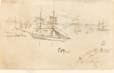 Lagune: Middag, 1879-1880 door James Abbott McNeill Whistler
