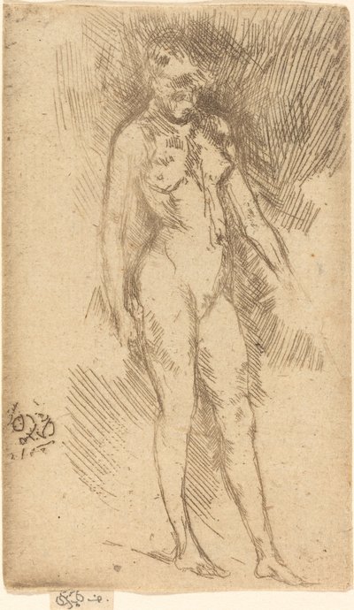 Klein naakt figuur door James Abbott McNeill Whistler